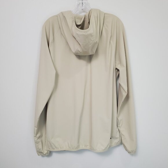 Spyder Windbreaker Jacket Mens Medium Beige Hoodie Full Zip Golf Hiking Outdoor - Picture 4 of 14